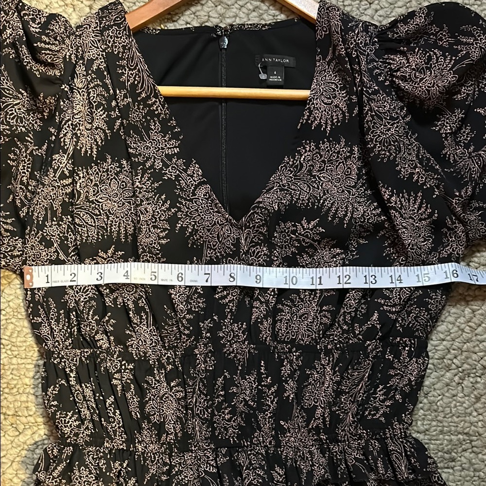 Ann Taylor Elegant Black Floral Dress - Picture 11 of 13